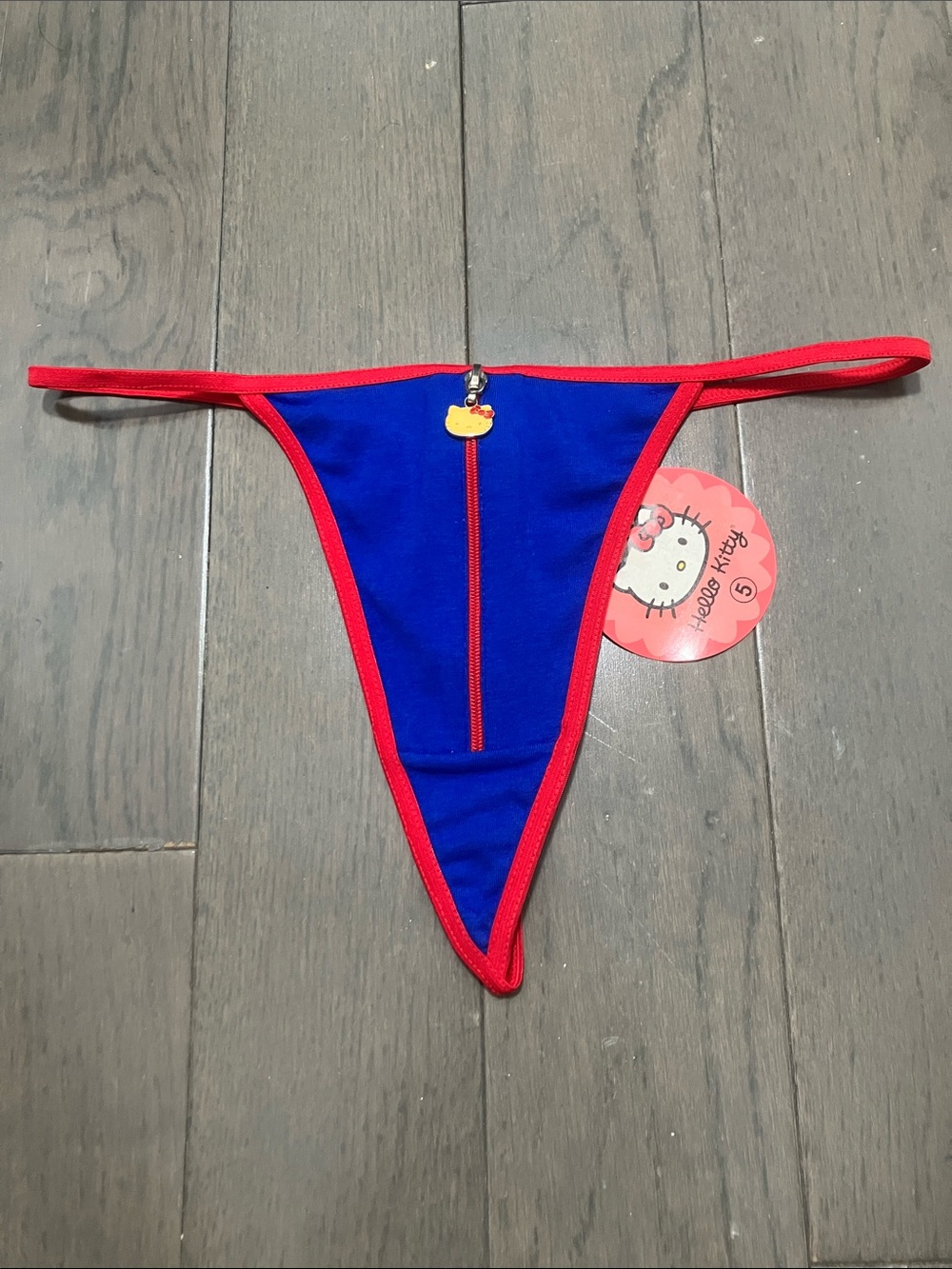 NWT Y2K Vintage 2003 Hello Kitty Zipper with Charm Thong Underwear Size 5